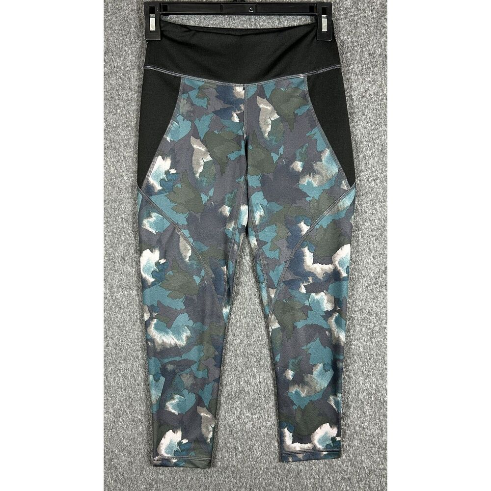 Patagonia Women's Centered Crops Leggings - Abstract Jungle Smolder Blue (XS)